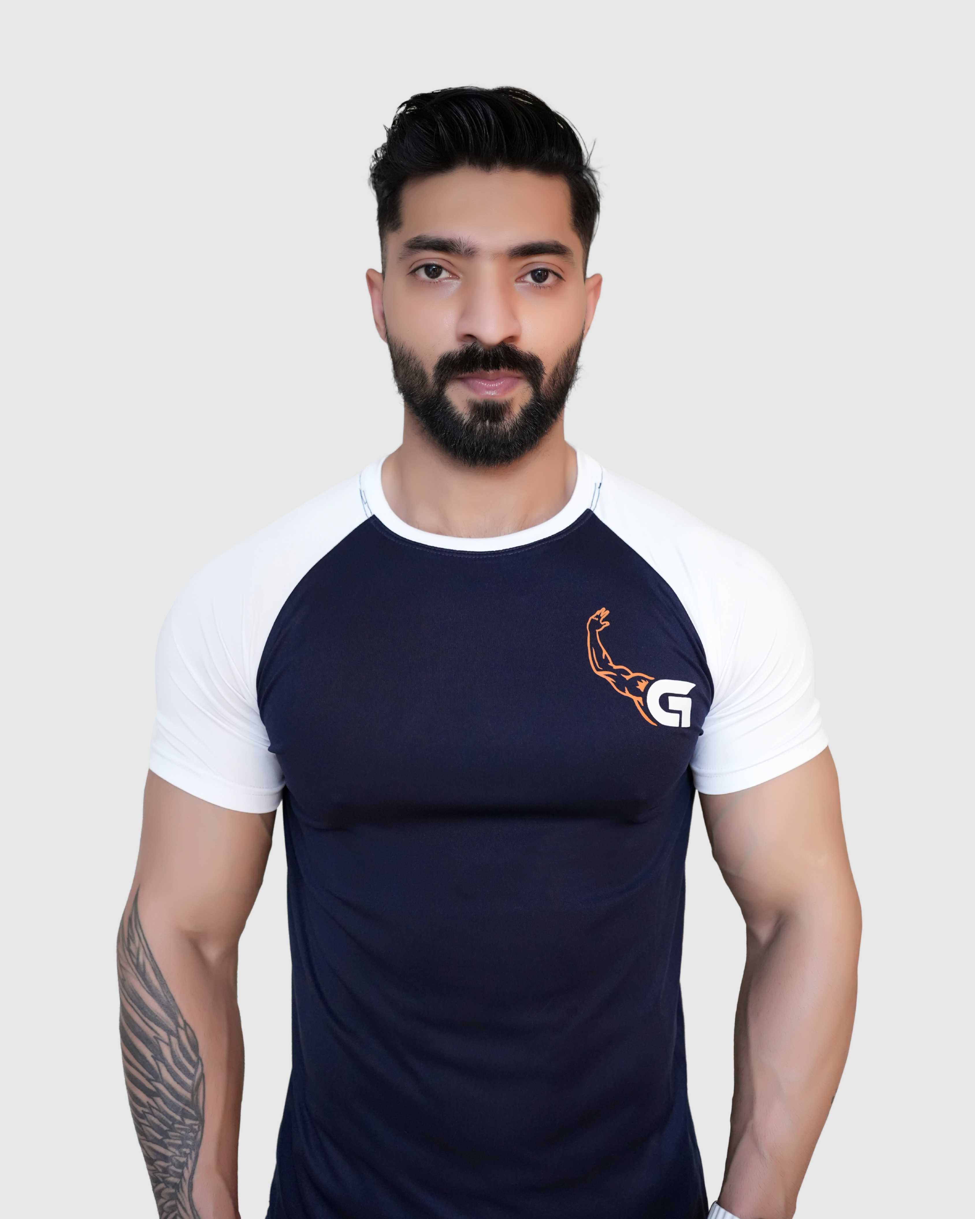 Raglan Baseball Navy-white