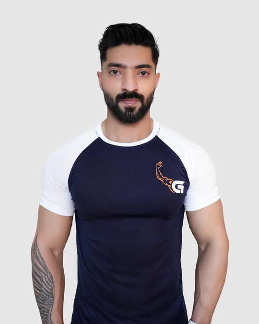 Raglan Baseball Navy-white