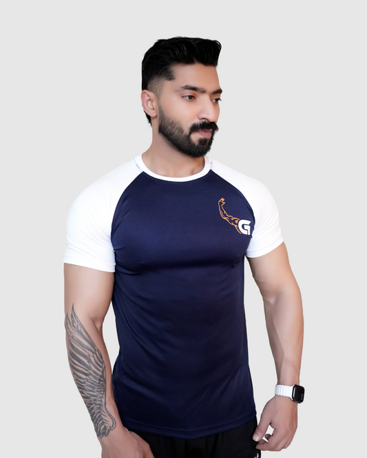 Raglan Baseball Navy-white